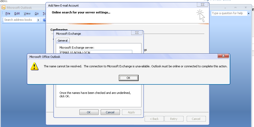 Сервер аутлука. Ошибка Outlook. Ошибка аутлук. Microsoft Exchange Outlook. Ошибка MS Outlook.